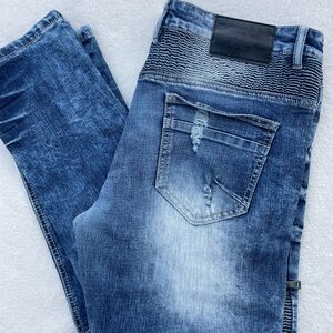 Smoke Rise Men's Blue Denim Jeans 38x32